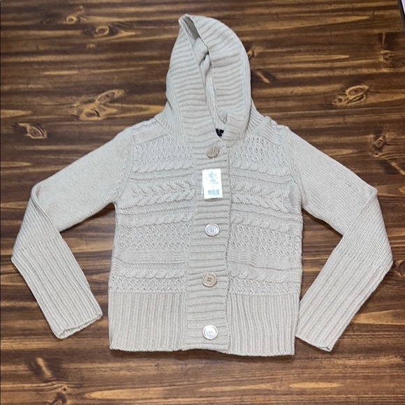 NWT It's Our Time Oatmeal Hooded Cardigan size small - Picture 1 of 9